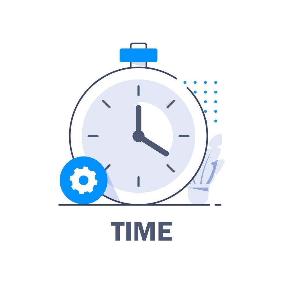 Flat design concept for time management, targeting, work planning and timing vector