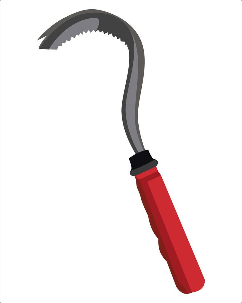 Vector Illustration Weeding Hoe isolated on white background. Carpentry hand tools.