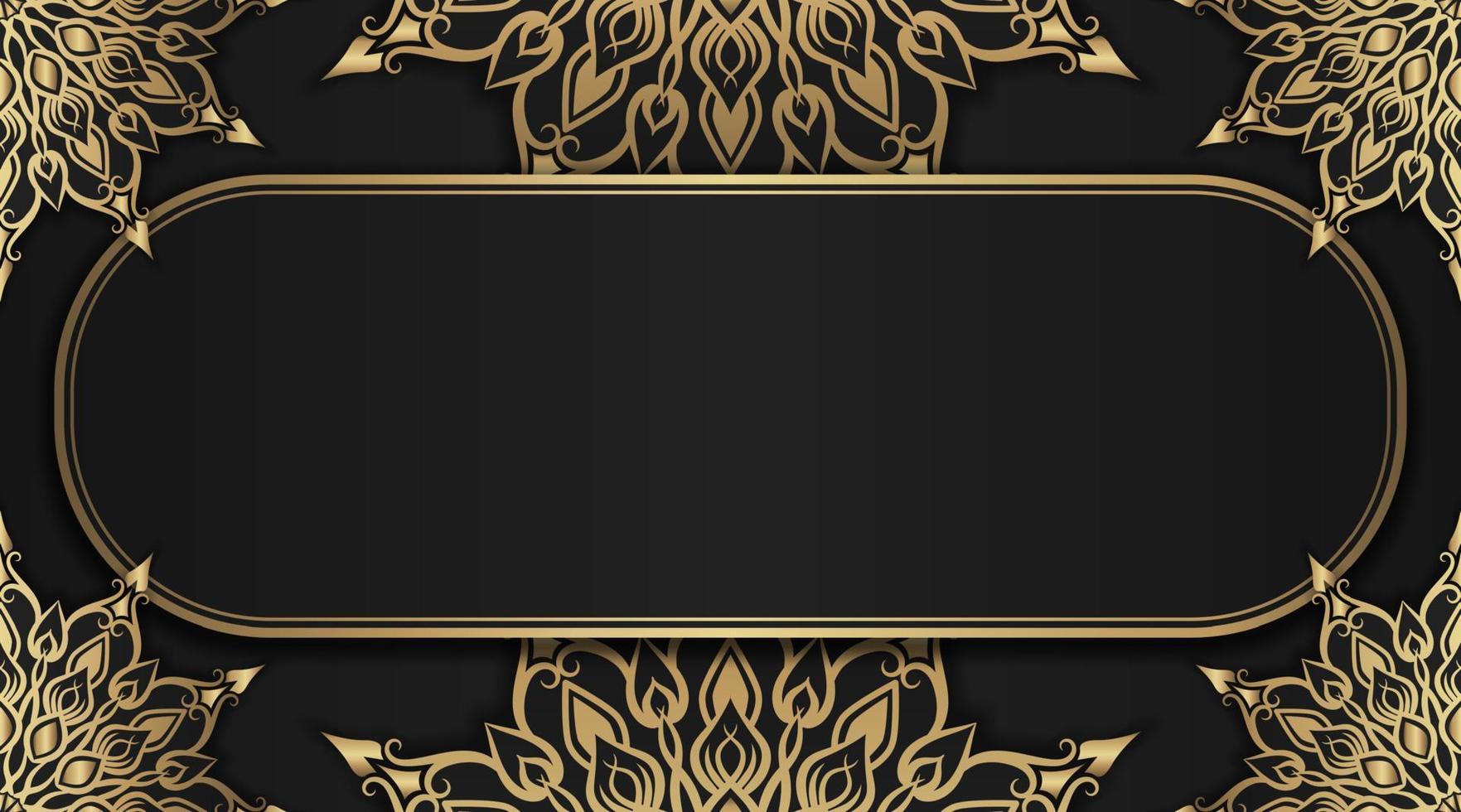 Simple background with gold ornament border vector