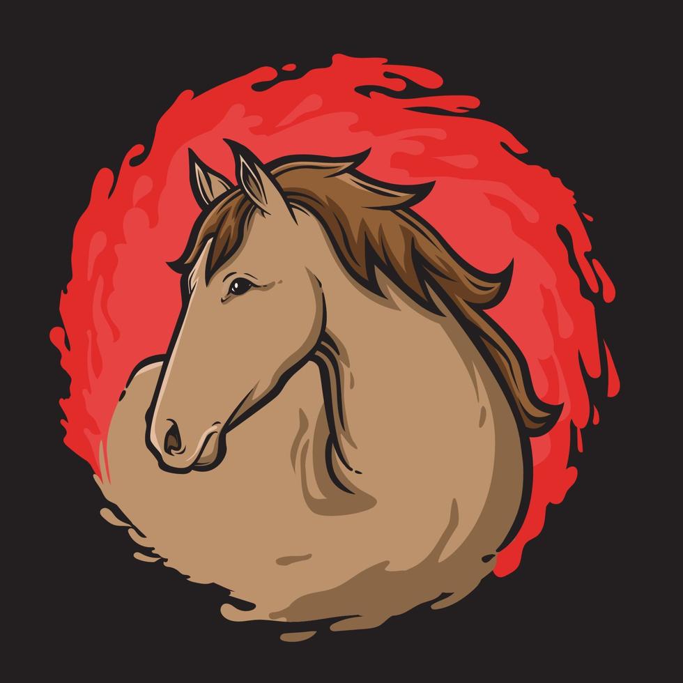 horse cartoon illustration, hand drawn vector