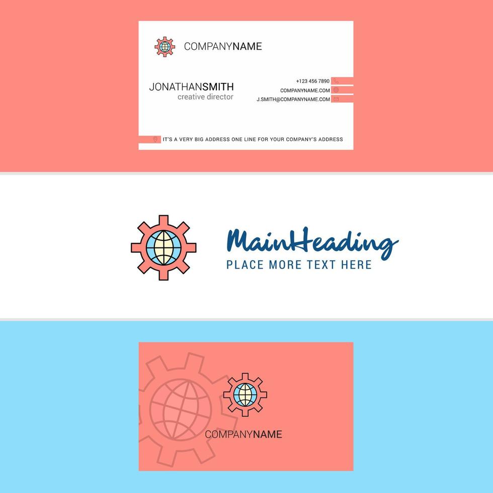 Beautiful Internet setting Logo and business card vertical Design Vector