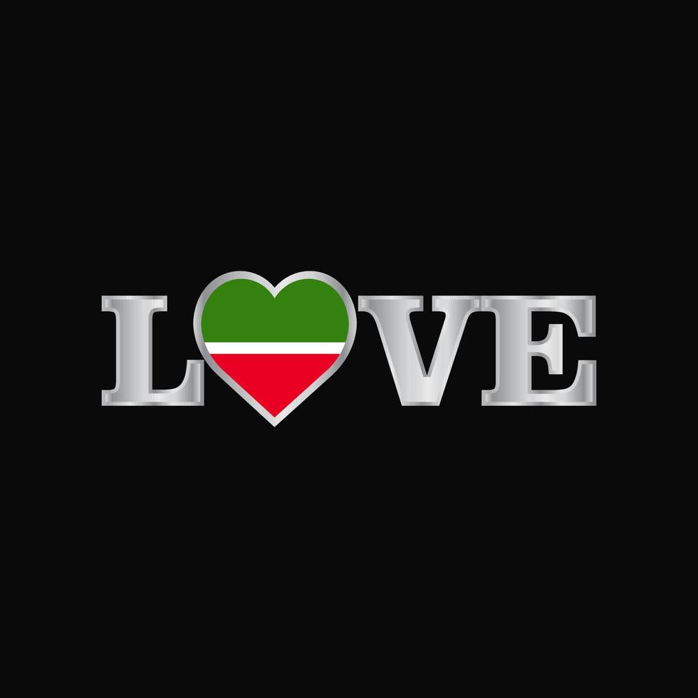 Love typography with Tatarstan flag design vector