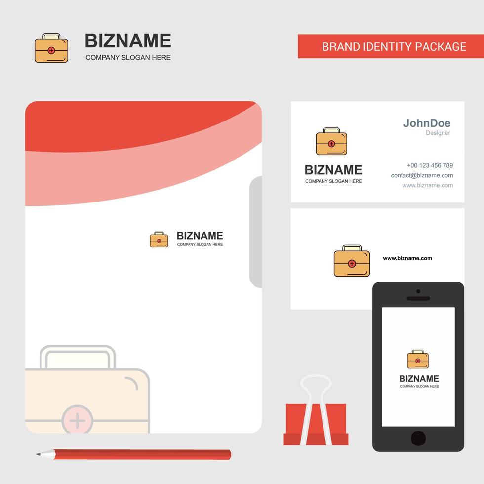 First aid box Business Logo File Cover Visiting Card and Mobile App Design Vector Illustration