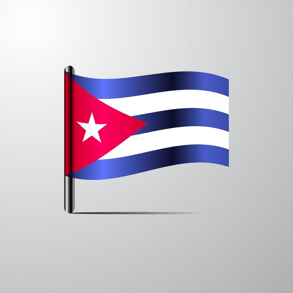 Cuba waving Shiny Flag design vector