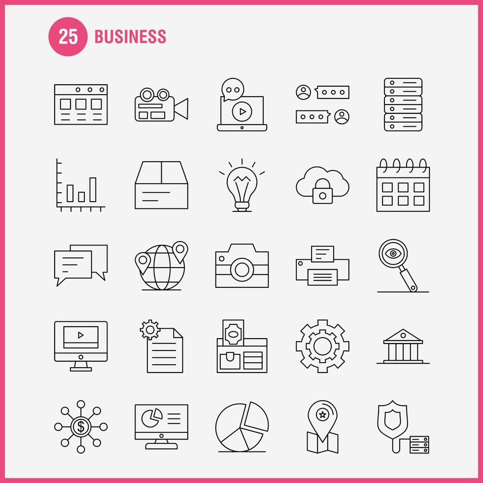 icono de línea de negocios para impresión web y kit de uxui móvil, como archivo de pago en línea de dólares de negocios, vector de paquete de pictogramas de negocios de oficina de negocios
