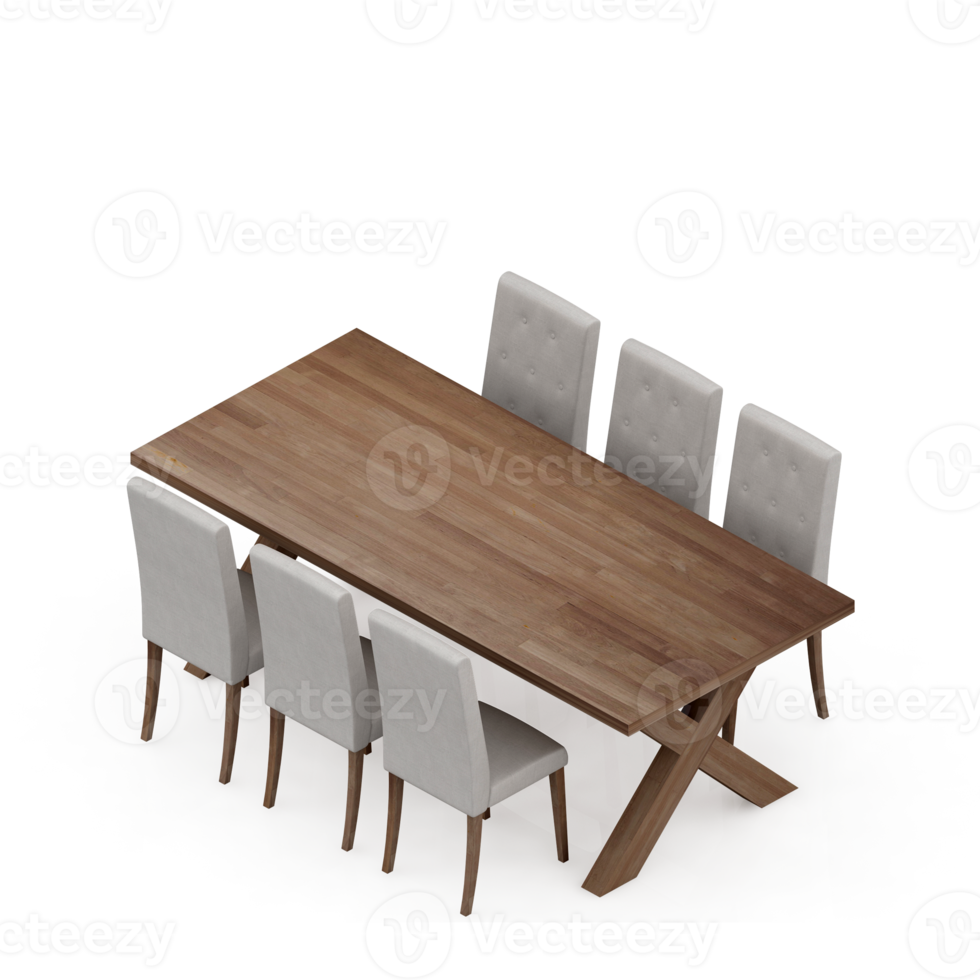 Isometric Table 3D render png