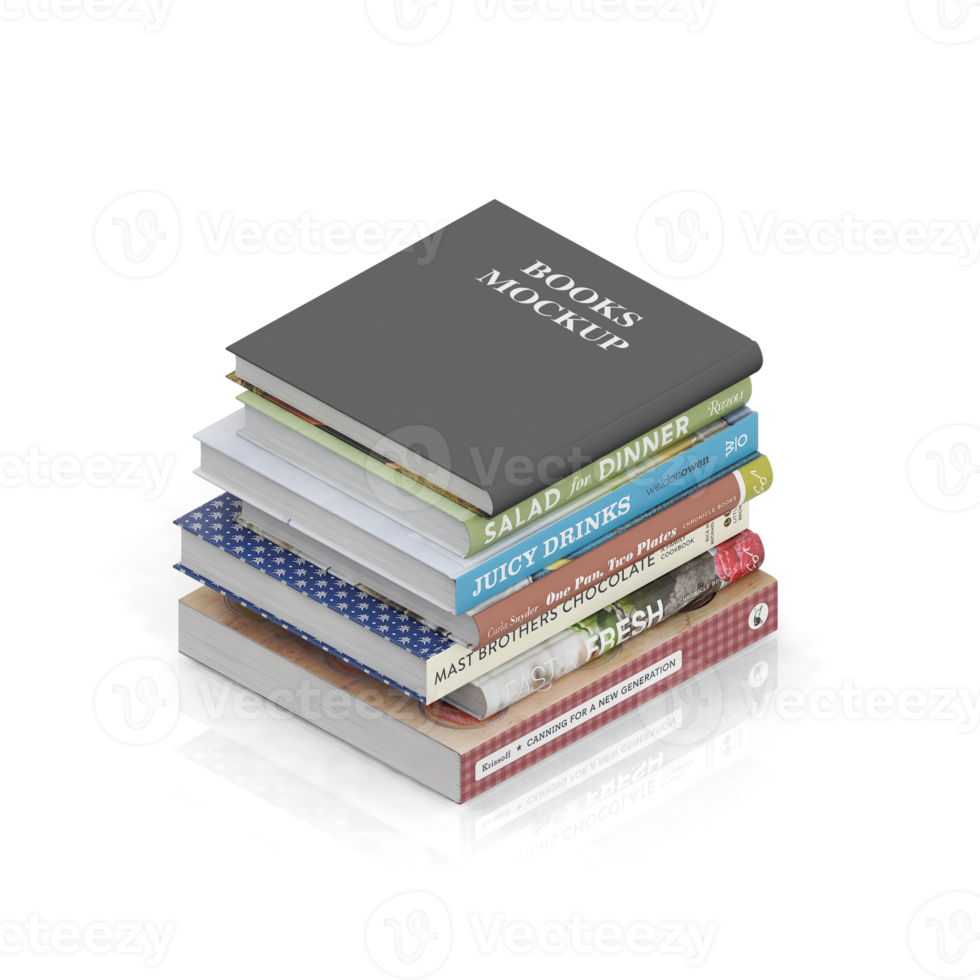 Isometric Books 3D render png