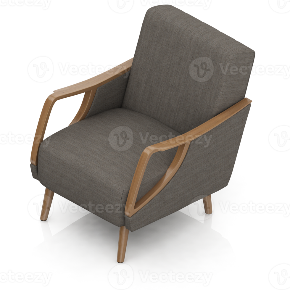 sillón isométrico aislado 3d render png