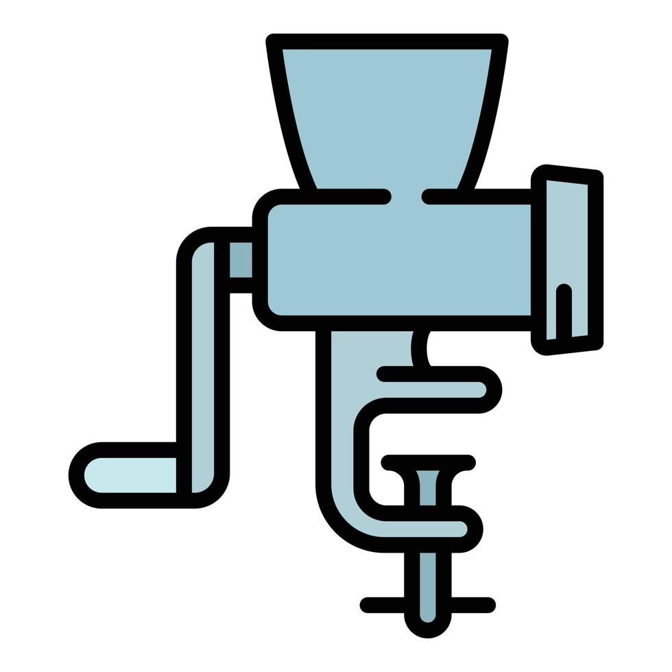 Manual meat grinder icon, outline style vector