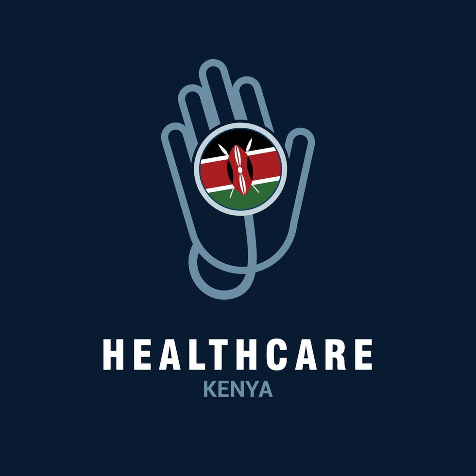 logotipo de atención médica con vector de diseño de bandera de país