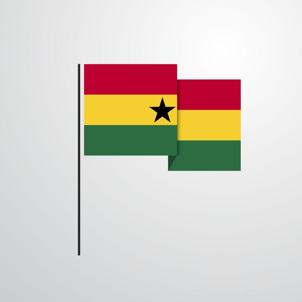 Ghana waving Flag design vector