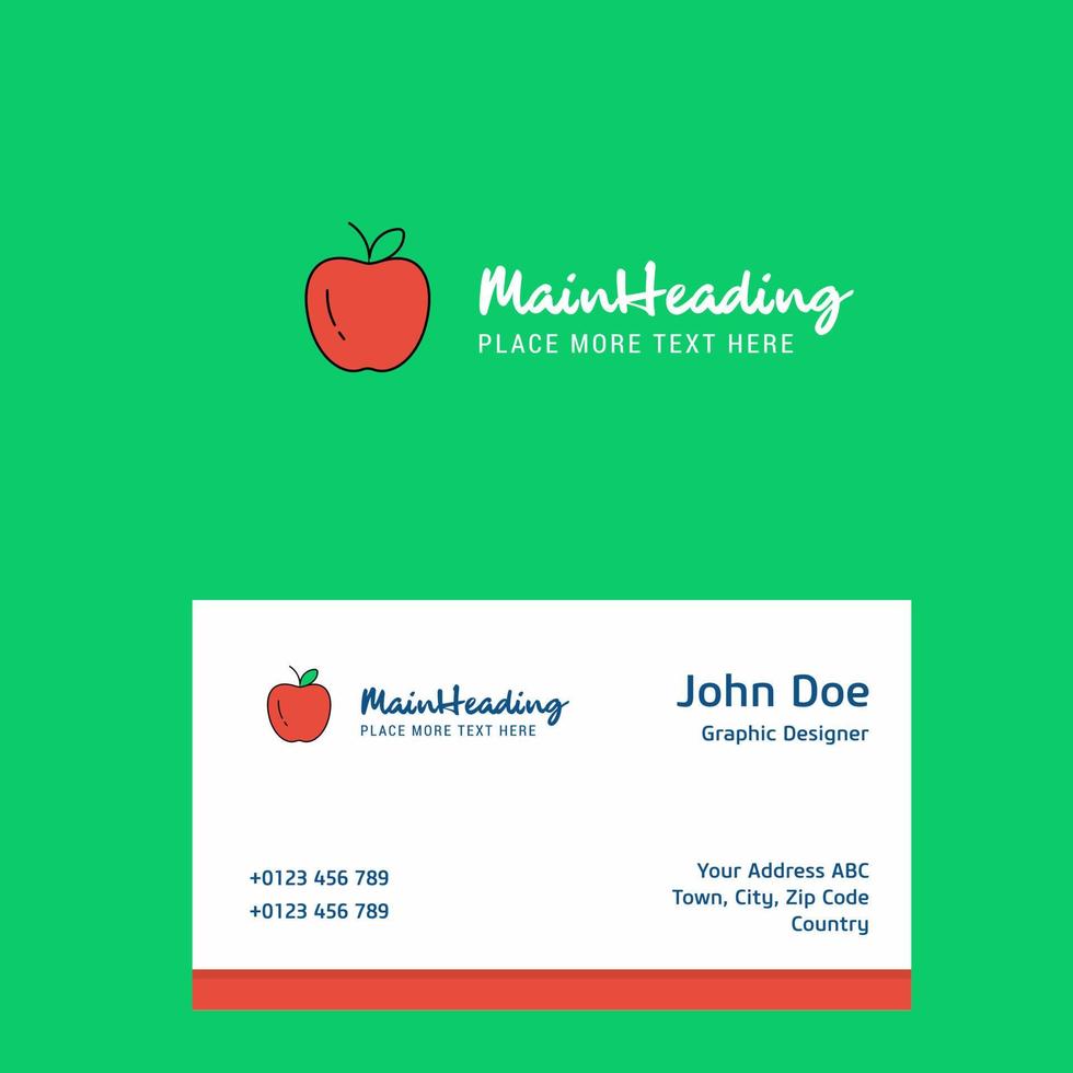 Apple logo Design with business card template Elegant corporate identity Vector