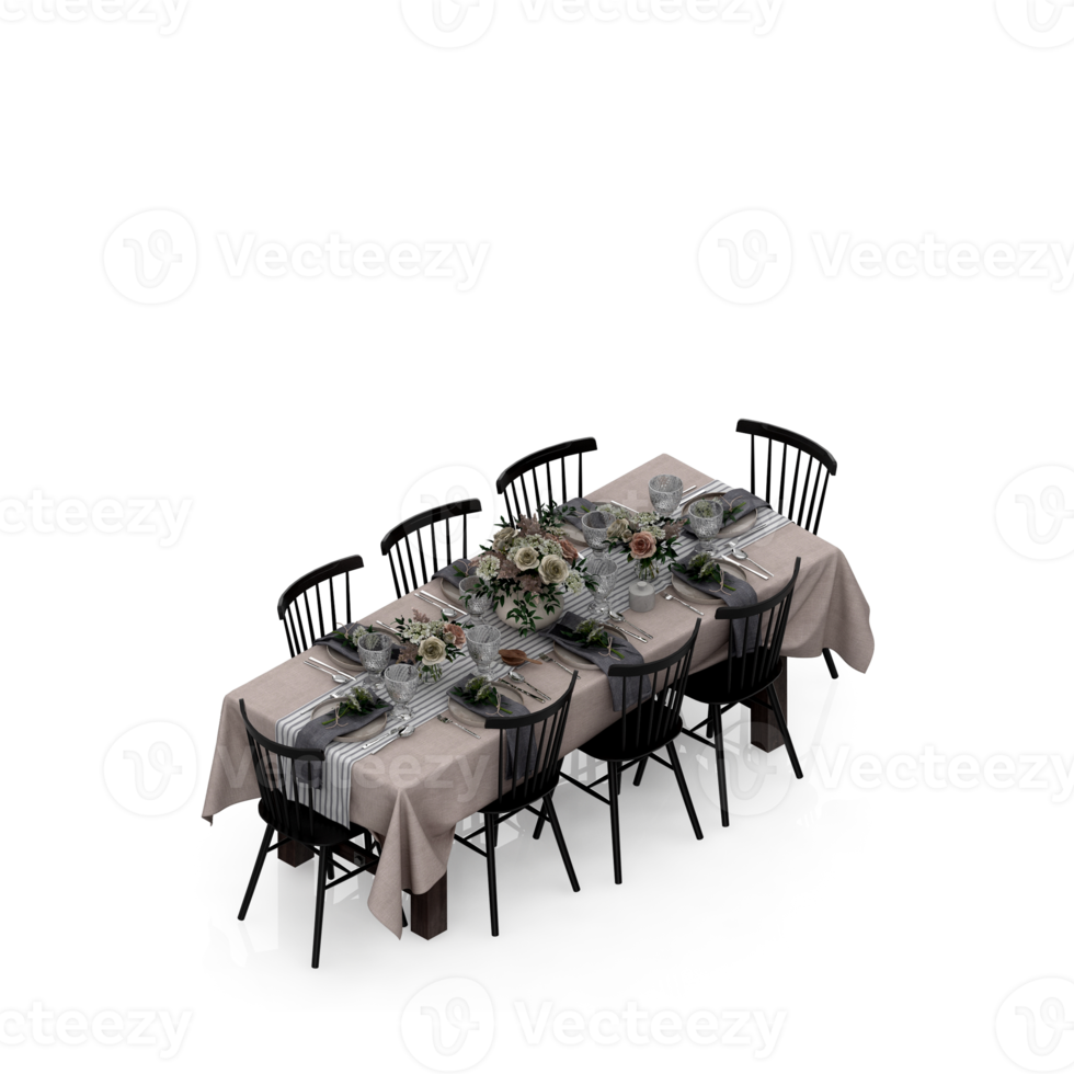 Isometric Table 3D render png