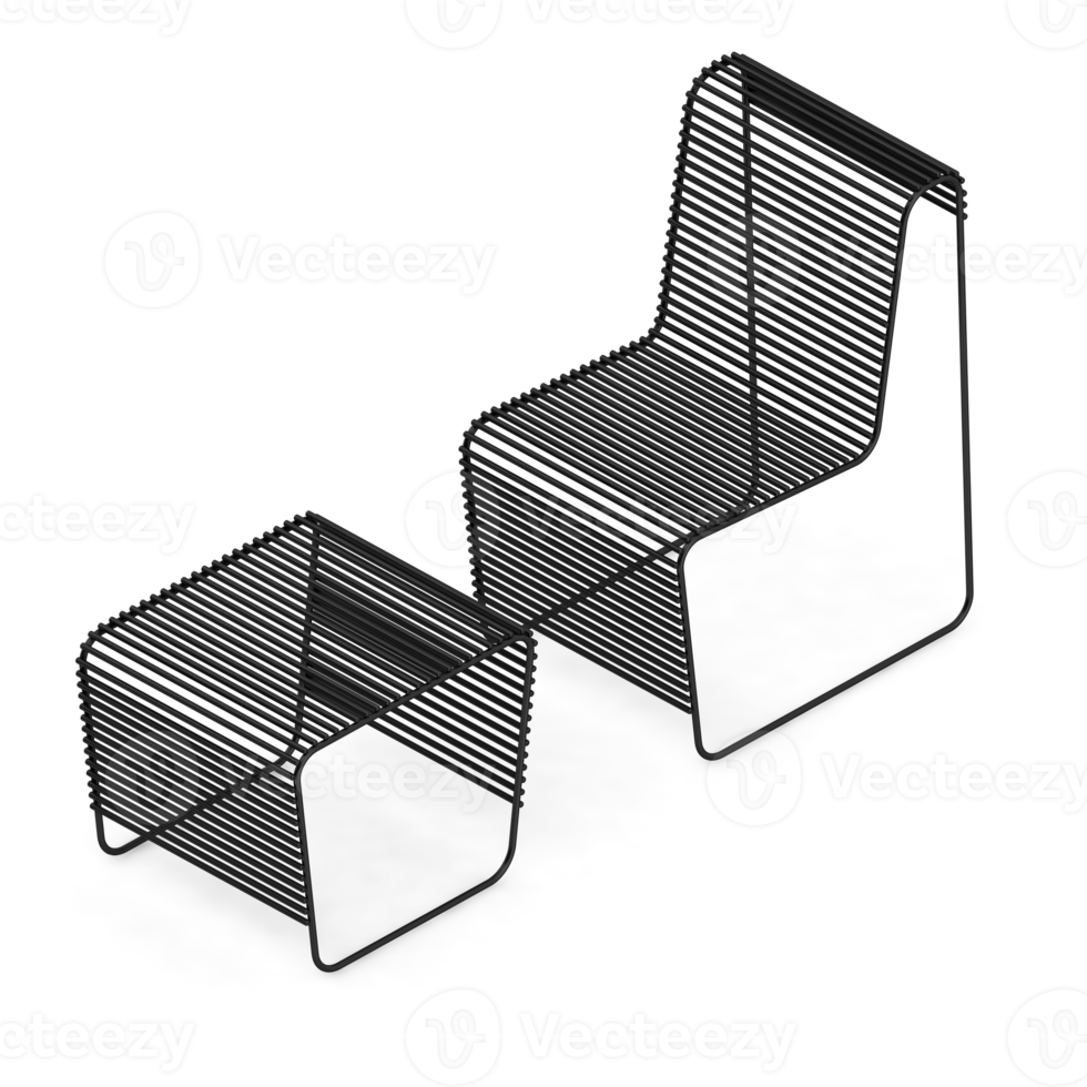 Isometric Chair 3D isolated rendering png