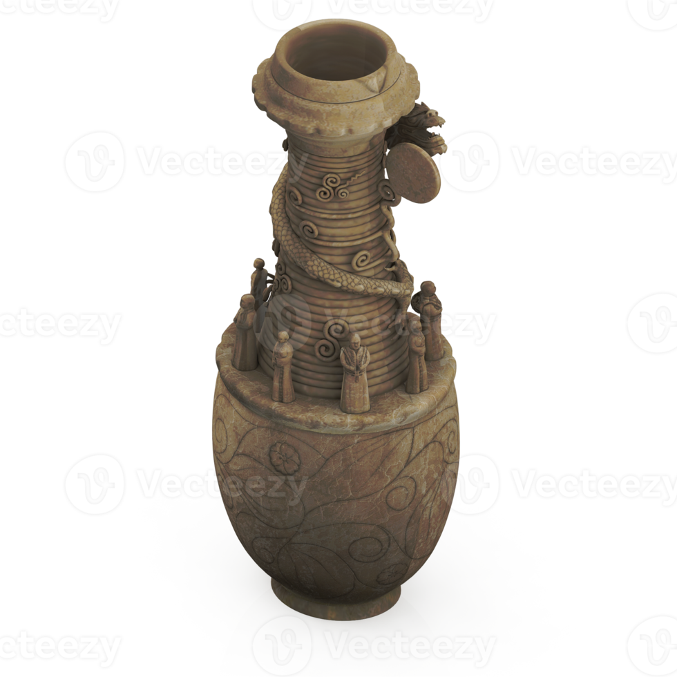 vases isométriques rendu 3d png