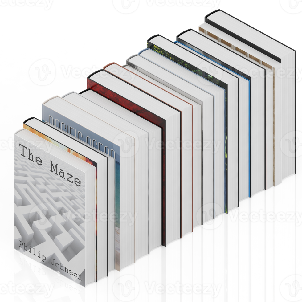 livres isométriques rendu 3d png