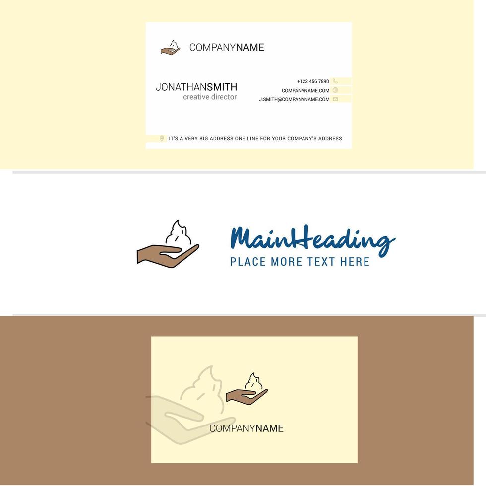 Beautiful Shaving foam Logo and business card vertical Design Vector