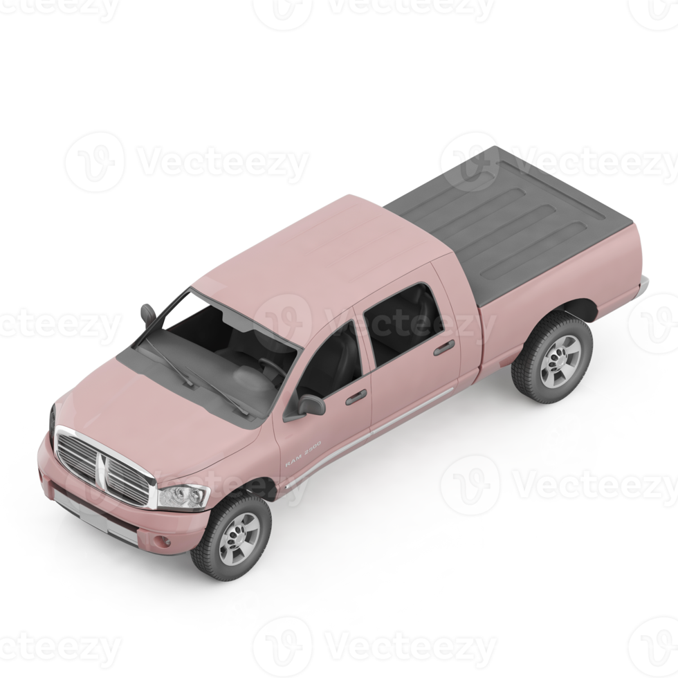 Isometric vehicle 3D Render png