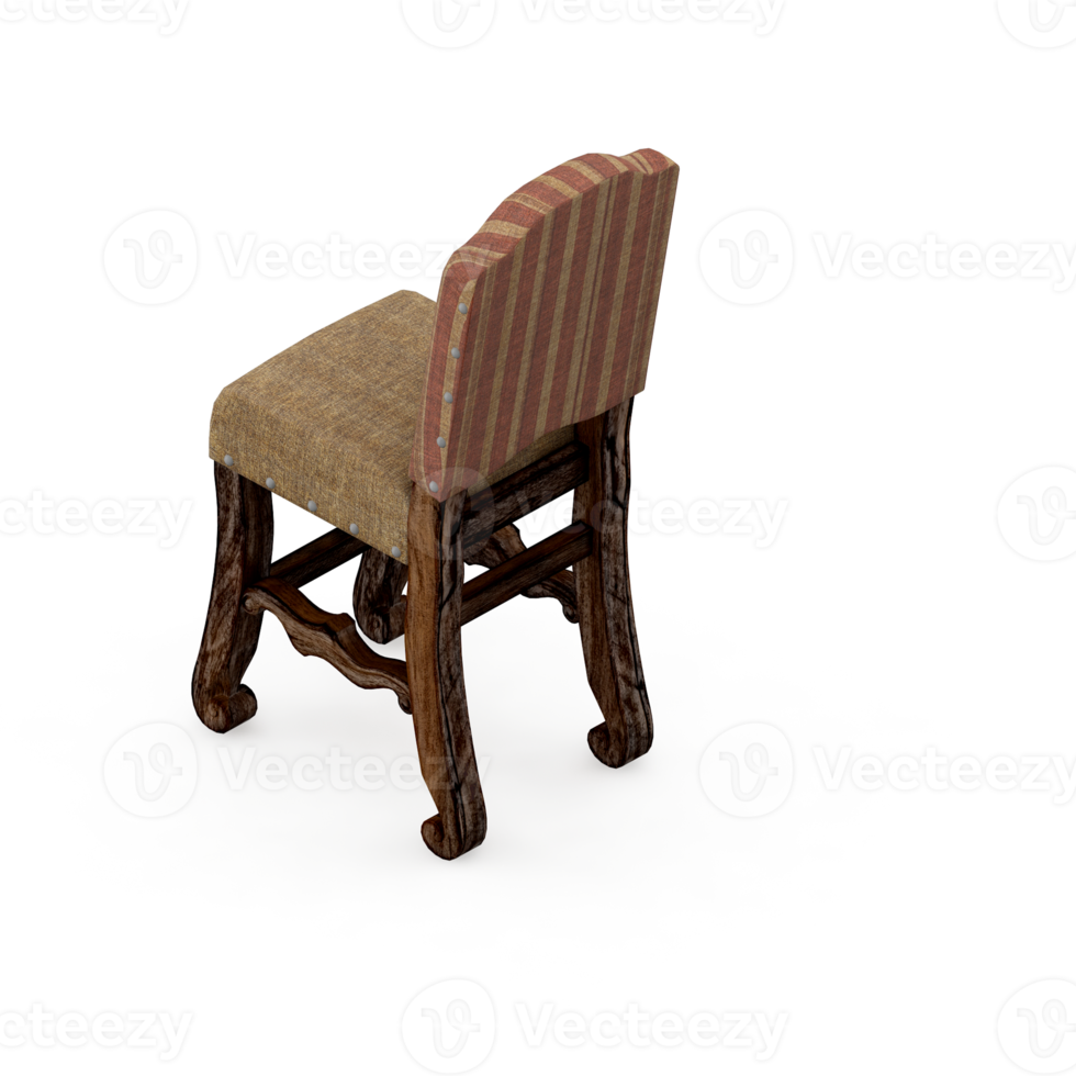 Isometric Chair 3D isolated rendering png