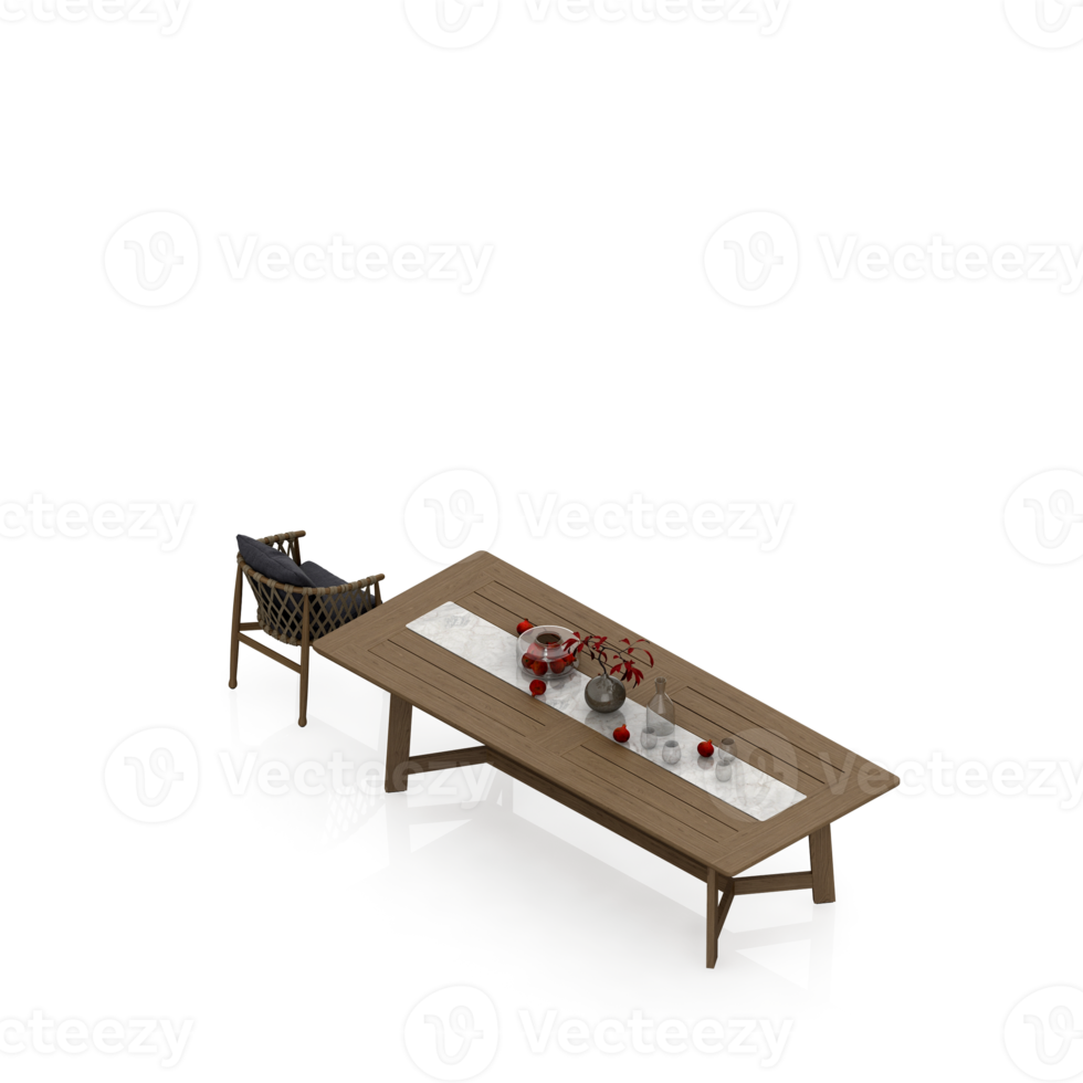 Isometric Table 3D render png