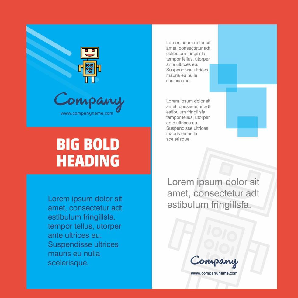 Robots Company Brochure Title Page Design Company profile annual report presentations leaflet Vector Background