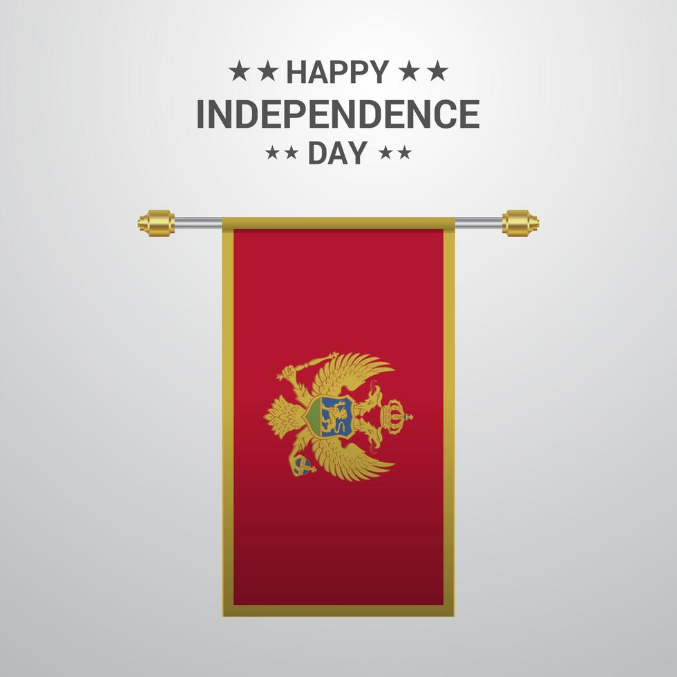 fondo de bandera colgante del día de la independencia de montenegro vector