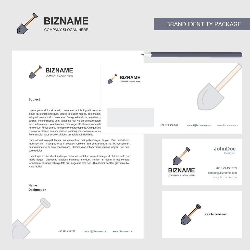 Spade Business Letterhead Envelope and visiting Card Design vector template