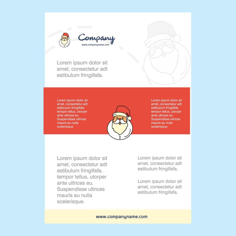 Template layout for Santa clause comany profile annual report presentations leaflet Brochure Vector Background
