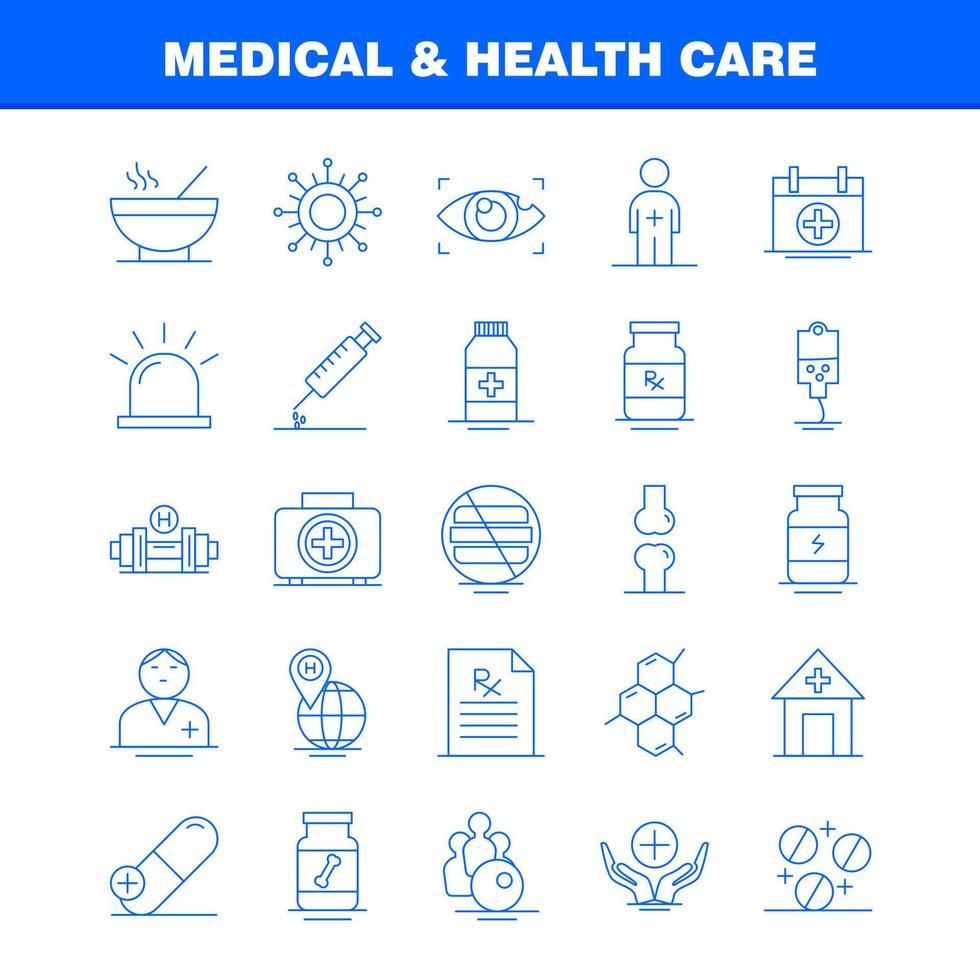 icono de línea de atención médica y de salud para impresión web y kit de uxui móvil, como prueba de búsqueda de ojo médico, vector de paquete de pictogramas de hospital de medicina médica