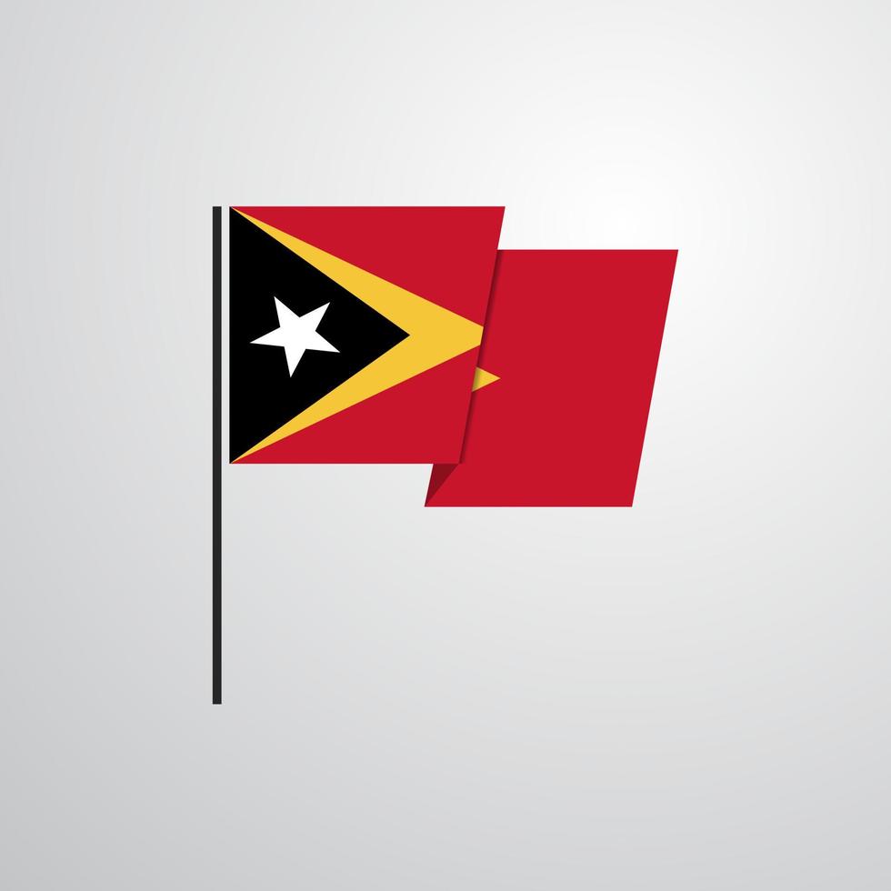 vector de diseño de bandera ondeante de timor oriental