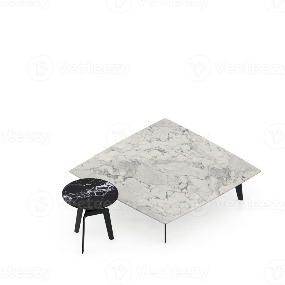 Isometric Table Set 3D render png