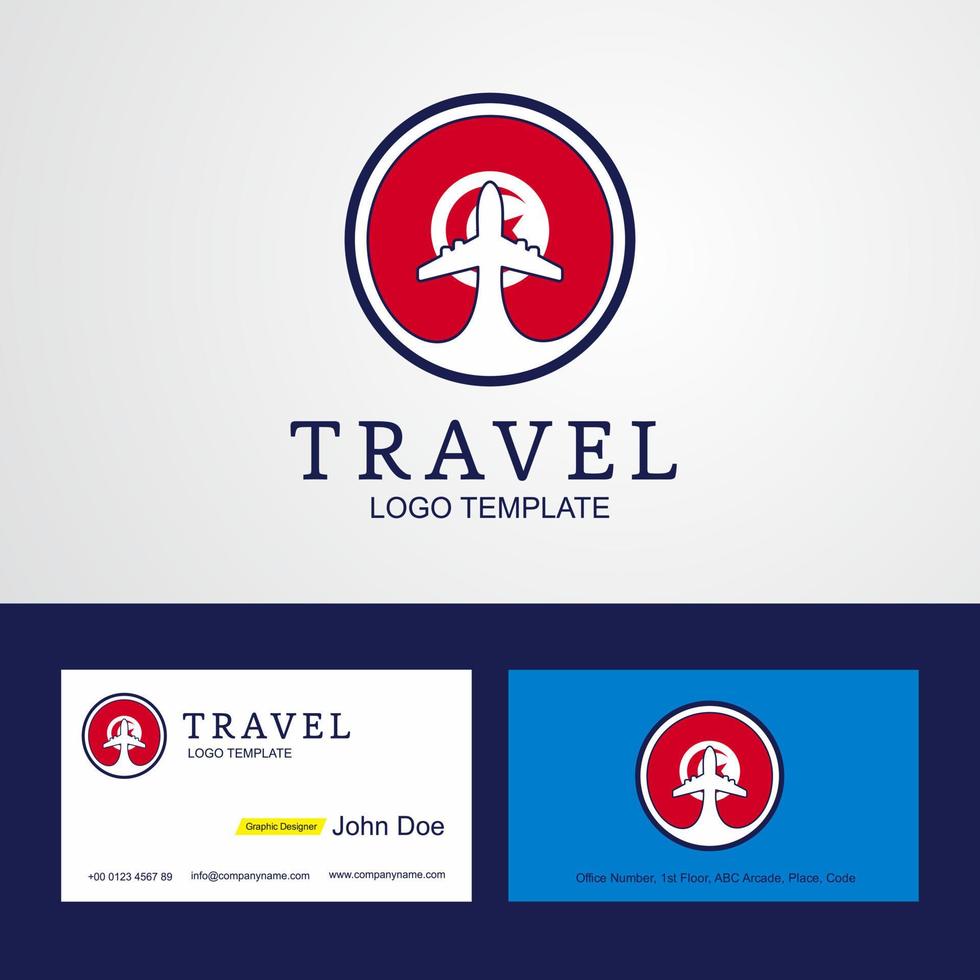 Travel Tunisia Creative Circle flag Logo and Business card design vector