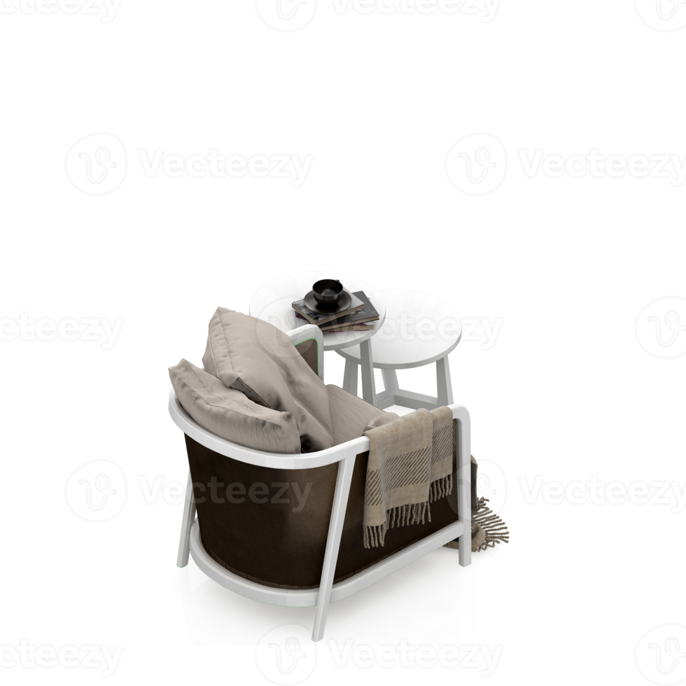 Isometric Armchair Isolated 3D render png