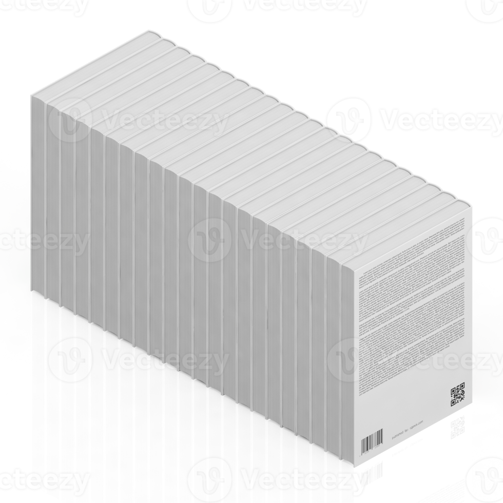 Isometric Books 3D render png