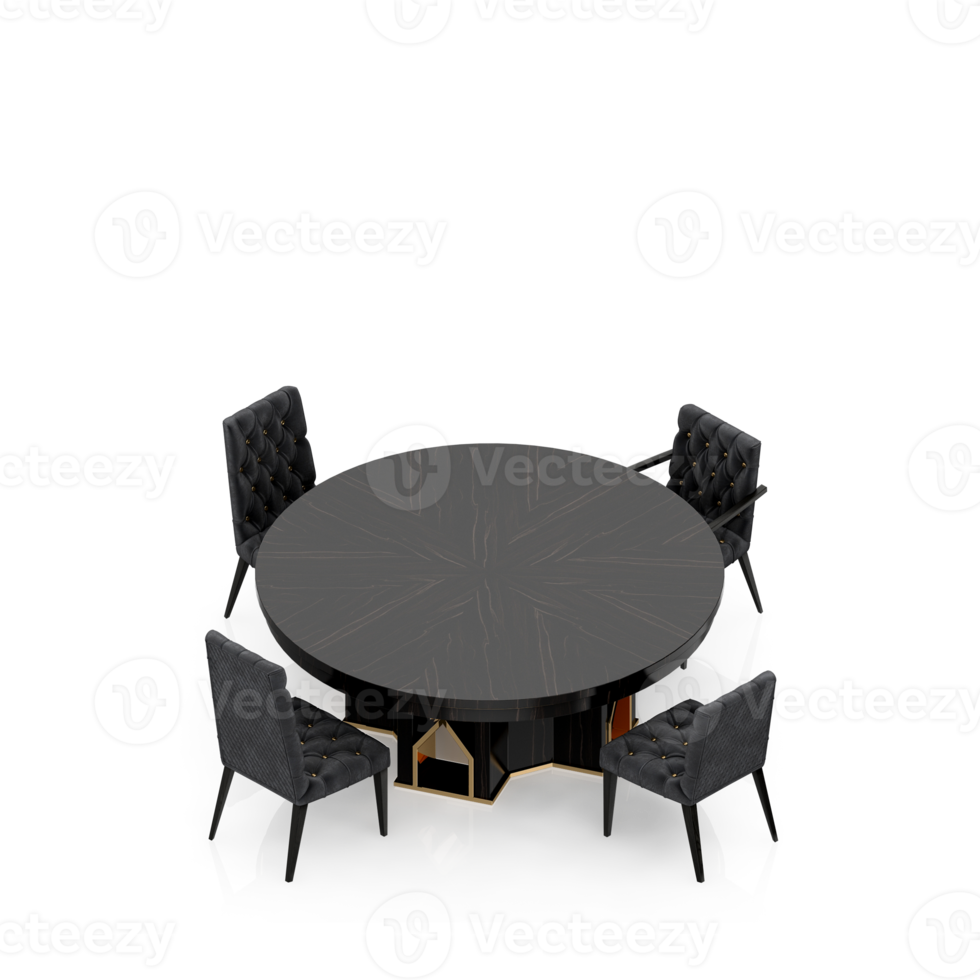 Isometric Table Set 3D render png