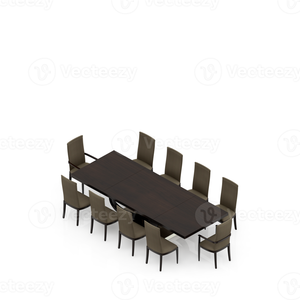 Isometric Table Set 3D render png