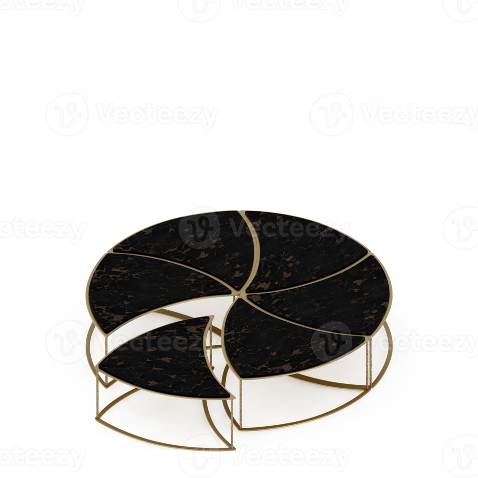 Isometric Table Set 3D render png
