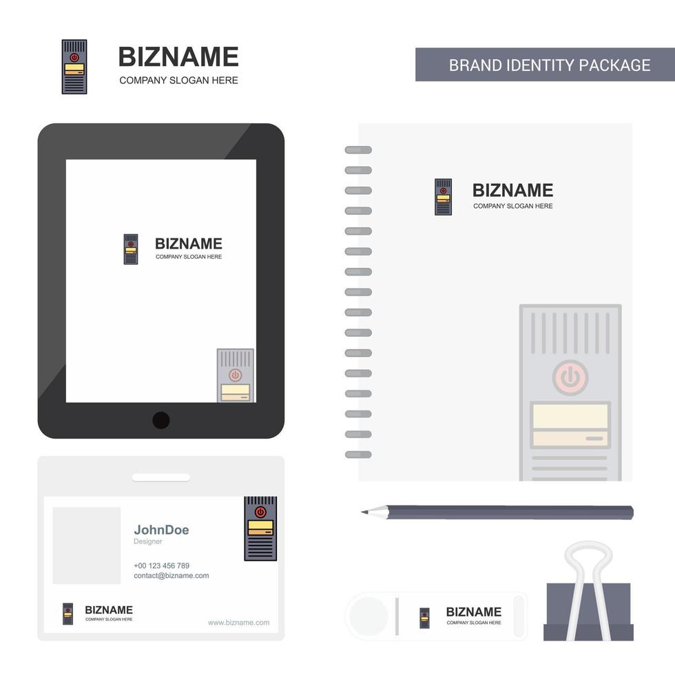 CPU Business Logo Tab App Diary PVC Employee Card and USB Brand Stationary Package Design Vector Template