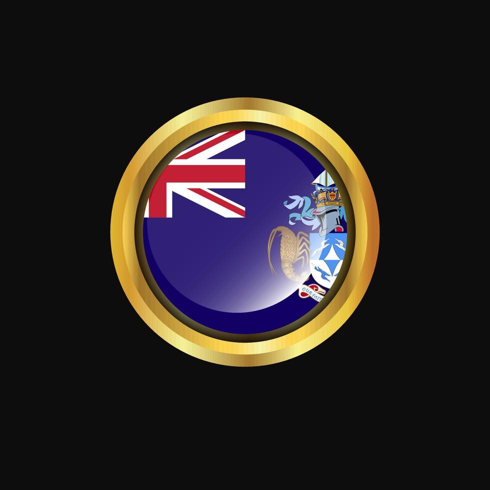 Tristan da Cunha flag Golden button vector