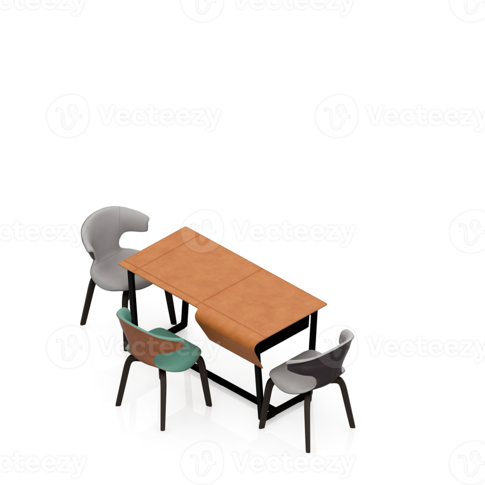 Isometric Table 3D render png