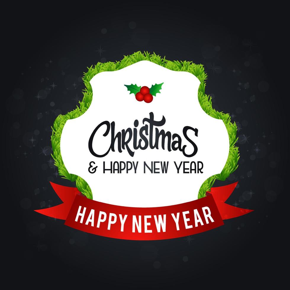 Christmas card design with elegant design and dark background vector
