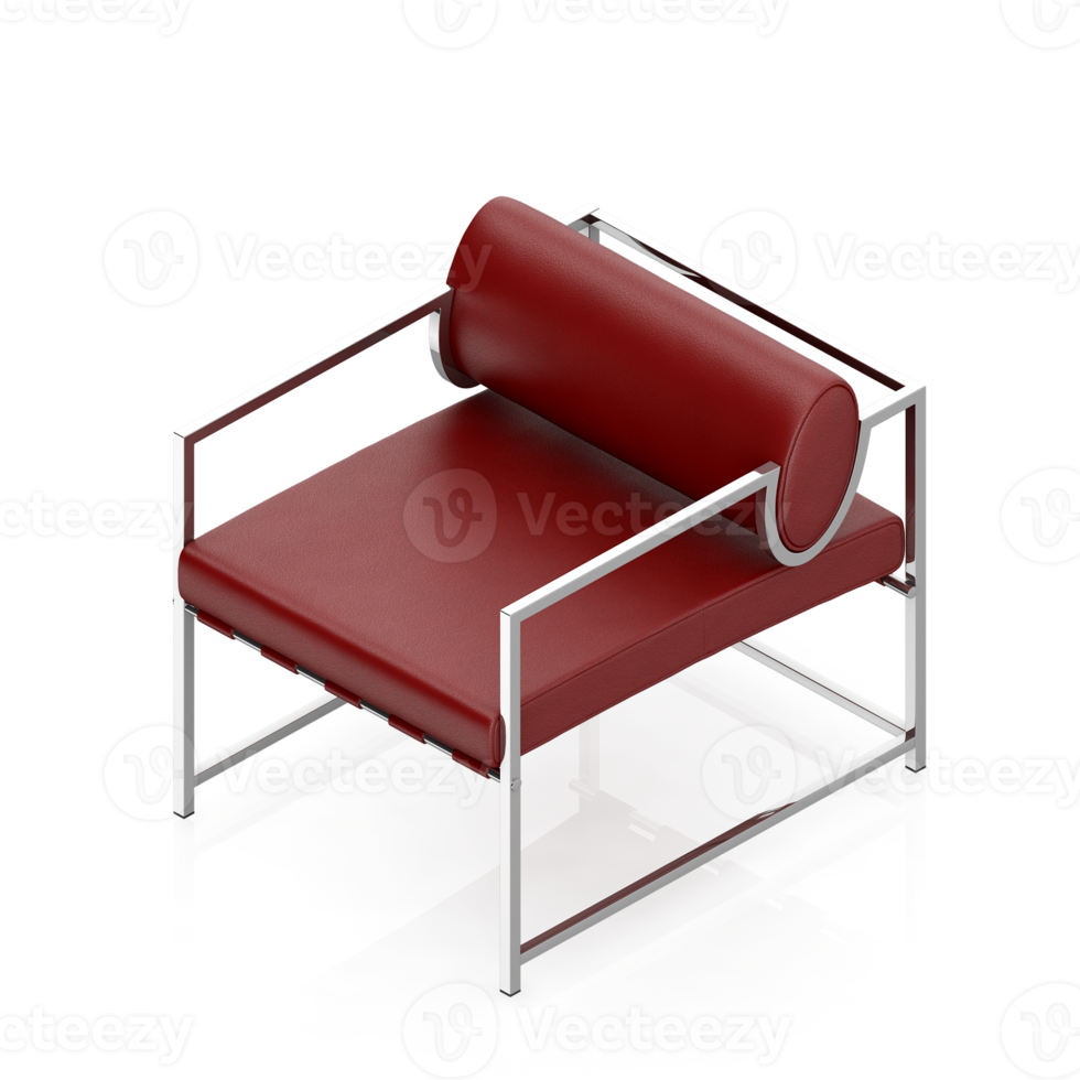 isometrischer sessel isoliert 3d-rendering png