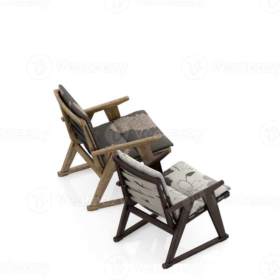 Isometric Chair 3D isolated rendering png