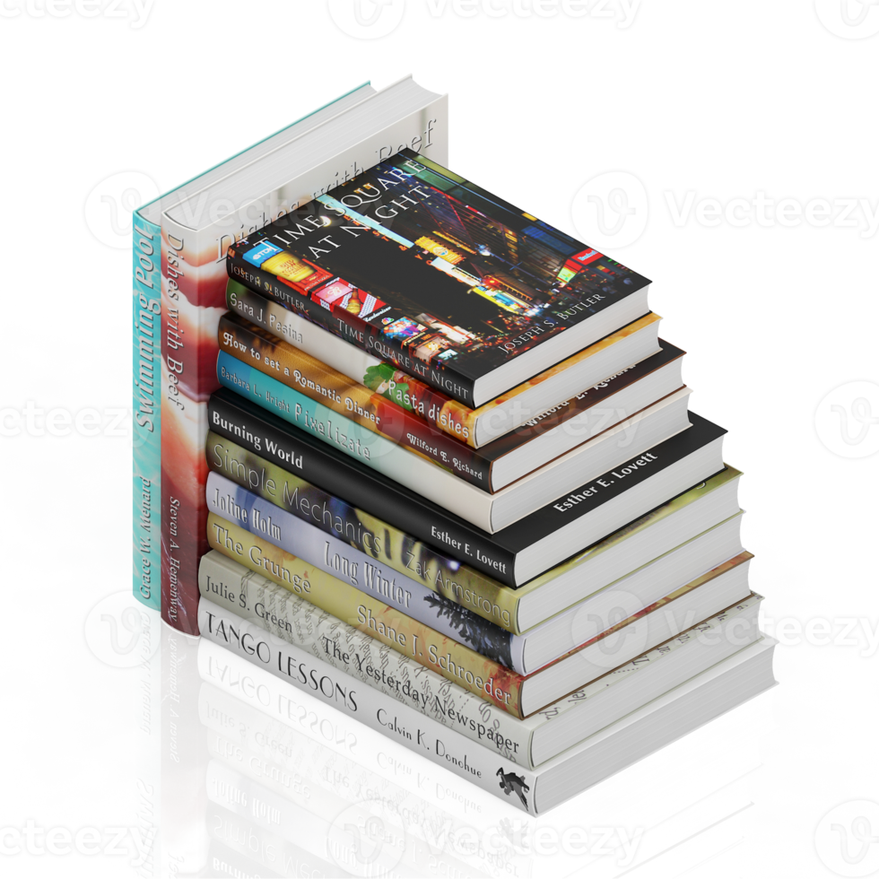 Isometric Books 3D render png