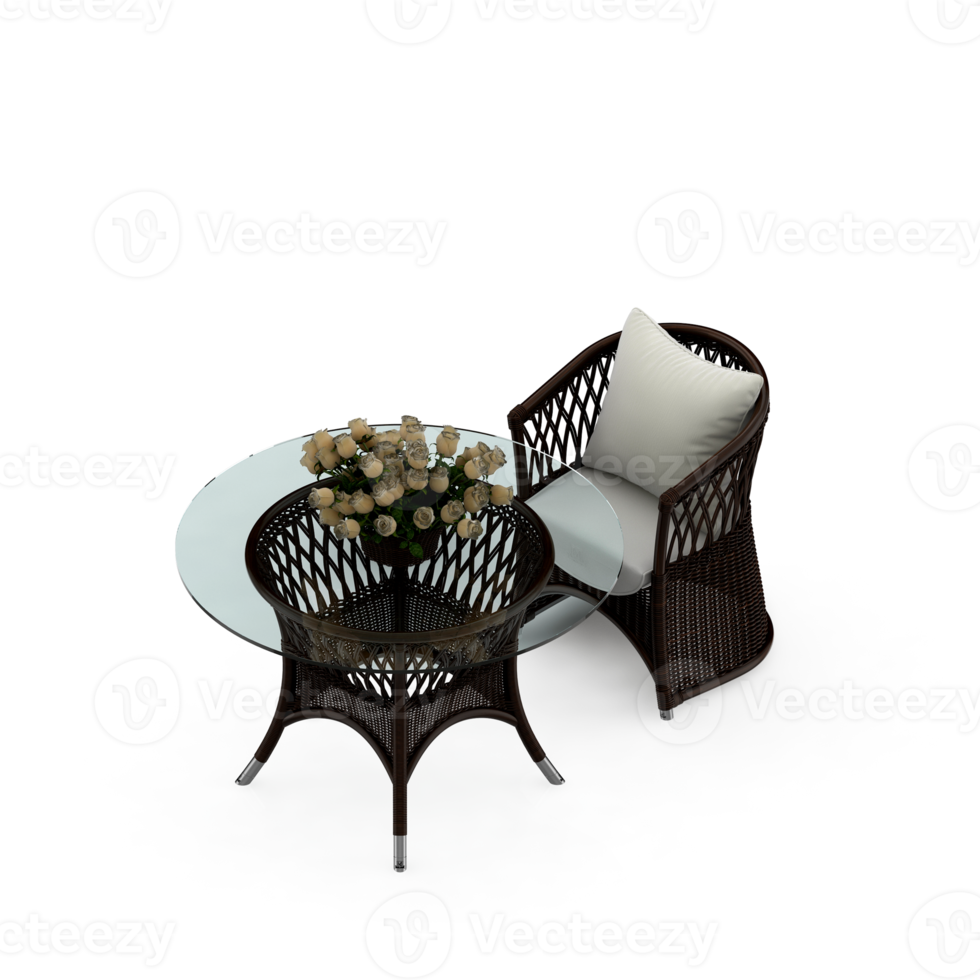 chaise isométrique rendu isolé 3d png