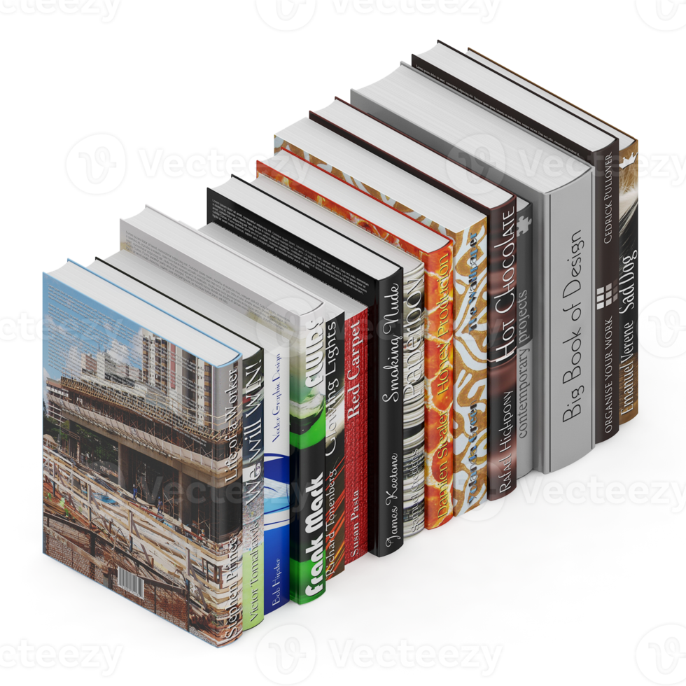Isometric Books 3D render png