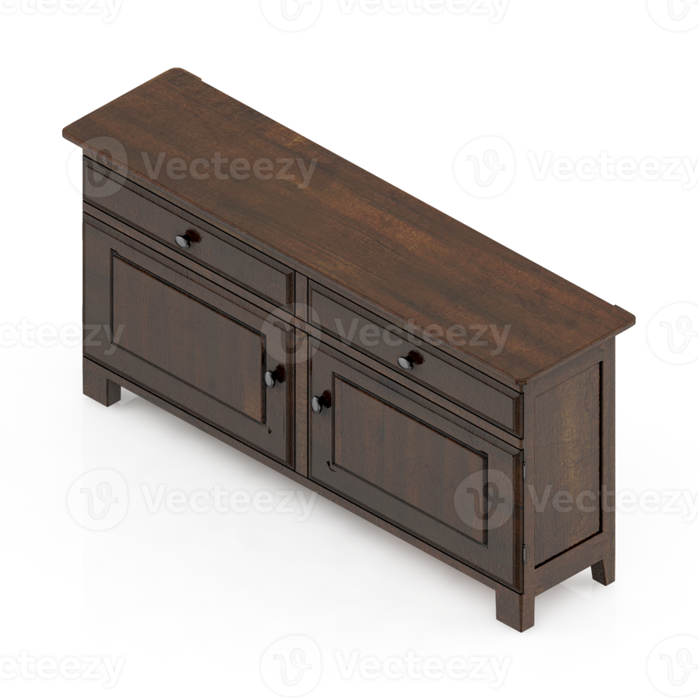 Isometric Cabinet 3D render png