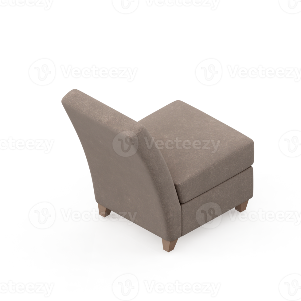 Isometric Chair 3D isolated rendering png