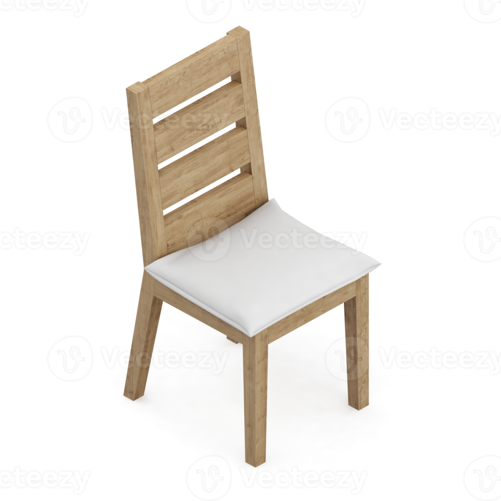 Isometric Chair 3D isolated rendering png