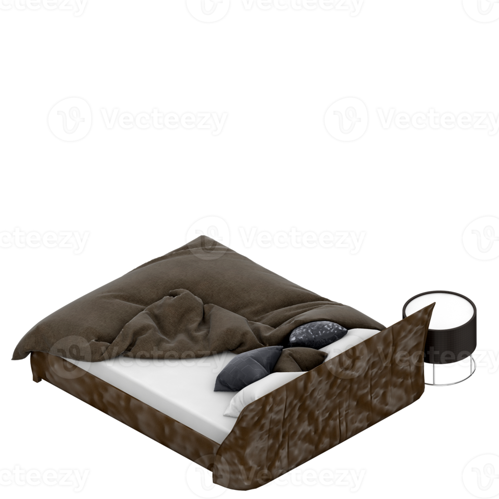 Isometric Bedroom 3D render png